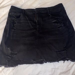 AE next level curvy hi waisted denim skirt